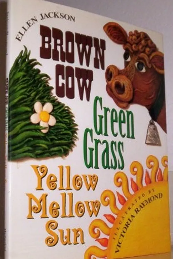 Capa de Brown cow, green grass, yellow mellow sun
