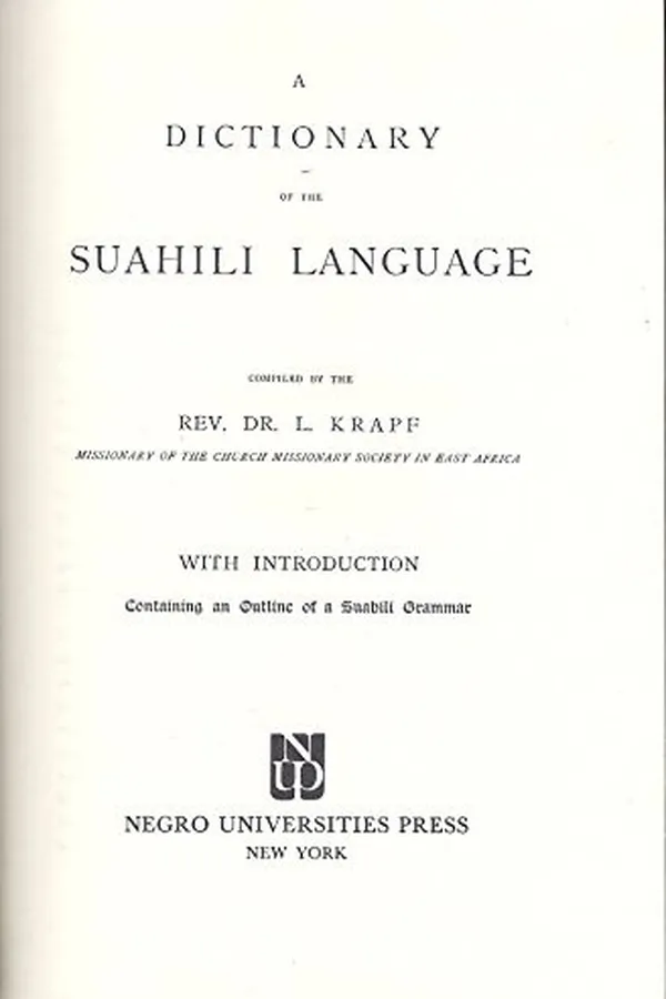 Capa de A dictionary of the Suahili language