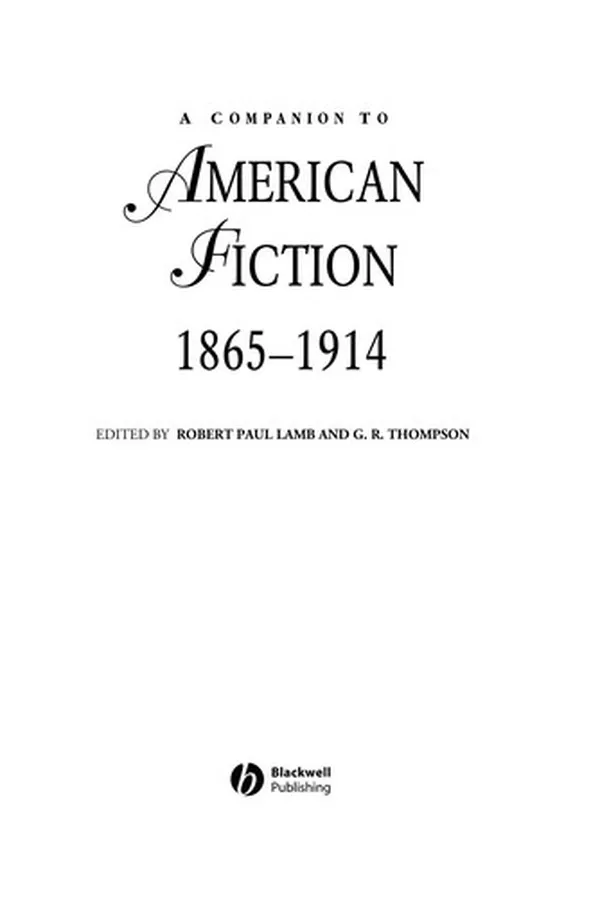 Capa de A companion to American fiction, 1865-1914
