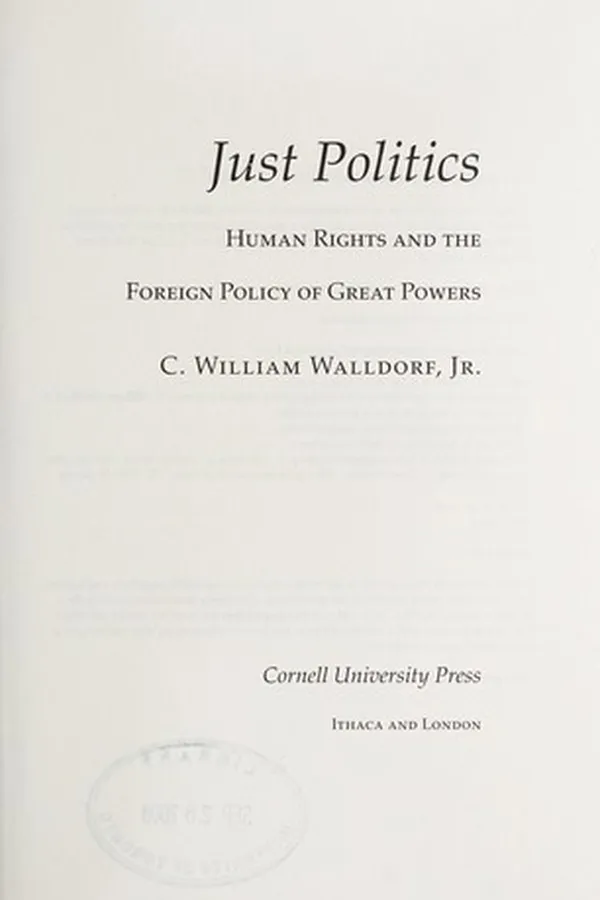 Cover of Just politics