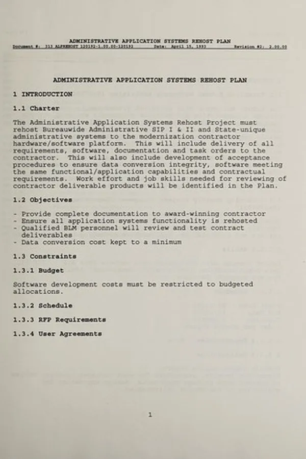 Capa de Administrative application systems rehost plan