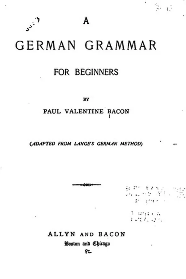 Capa de A German Grammar for Beginners