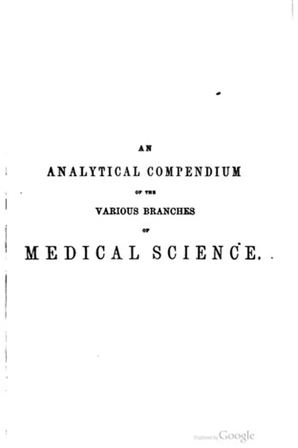 Capa de An Analytical Compendium of the Various Branches of Medical Science: For the ...