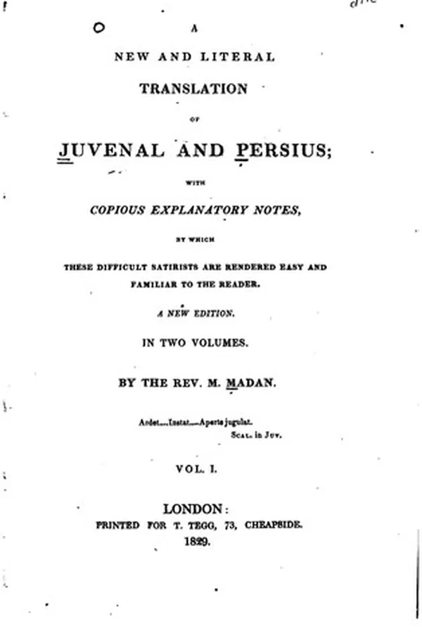 Capa de A New and Literal Translation of Juvenal and Persius: With Copious Explanatory Notes, by which ...