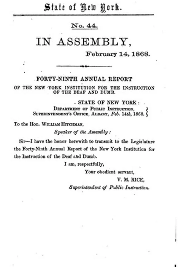 Capa de Annual Report and Documents of the New York Institution for the Instruction ...