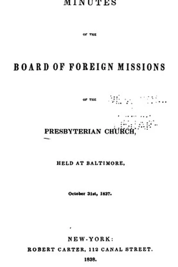Capa de Annual Report of the Board of Foreign Missions of the Presbyterian Church, in the United States ...