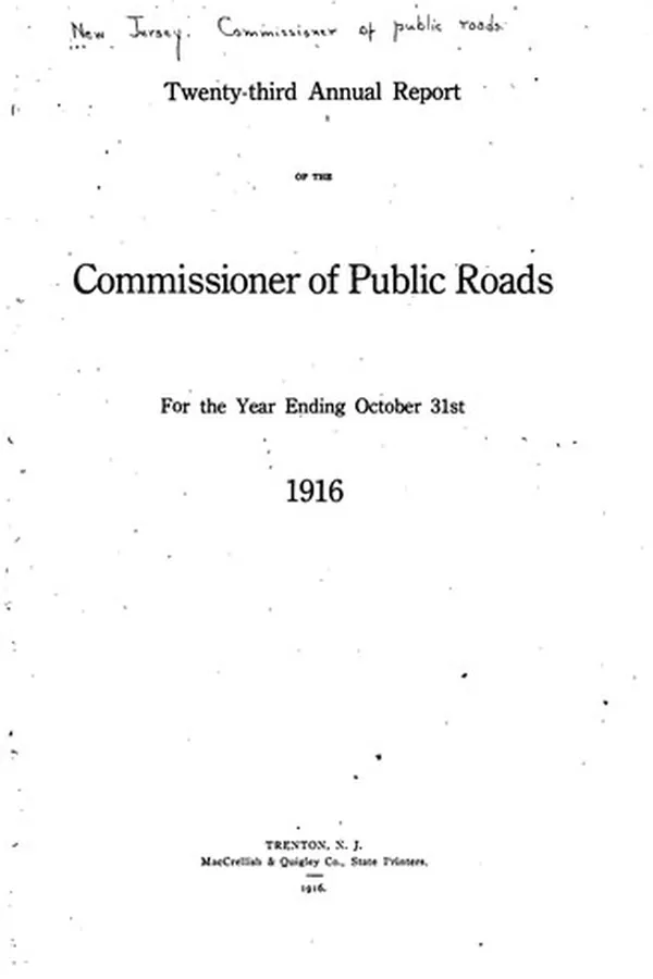 Capa de Annual Report of the Commissioner of Public Roads