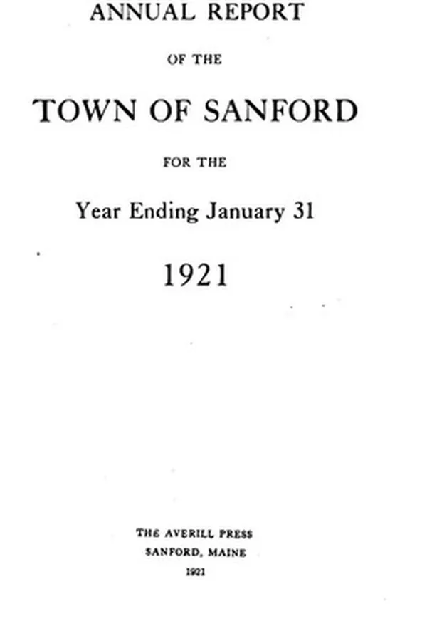 Capa de Annual Report of the Municipal Officers of the Town of Sanford