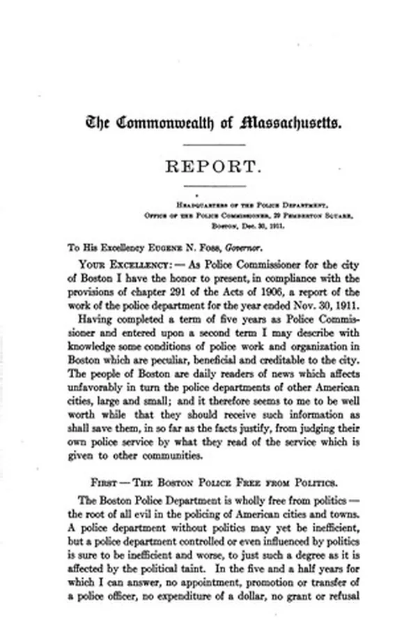 Capa de Annual Report of the Police Commissioner for the City of Boston