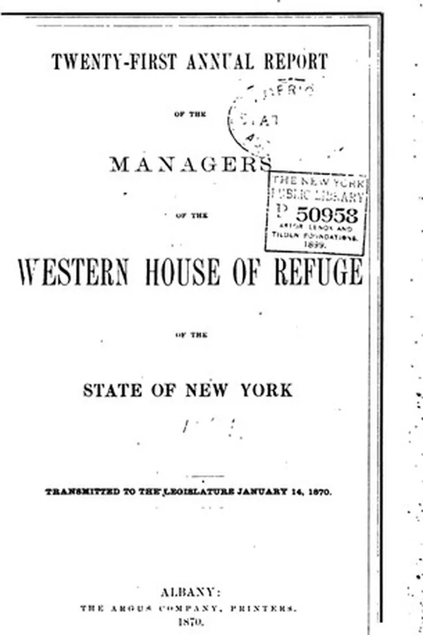 Capa de Annual Report of the State Agricultural and Industrial School, Industry, N.Y.