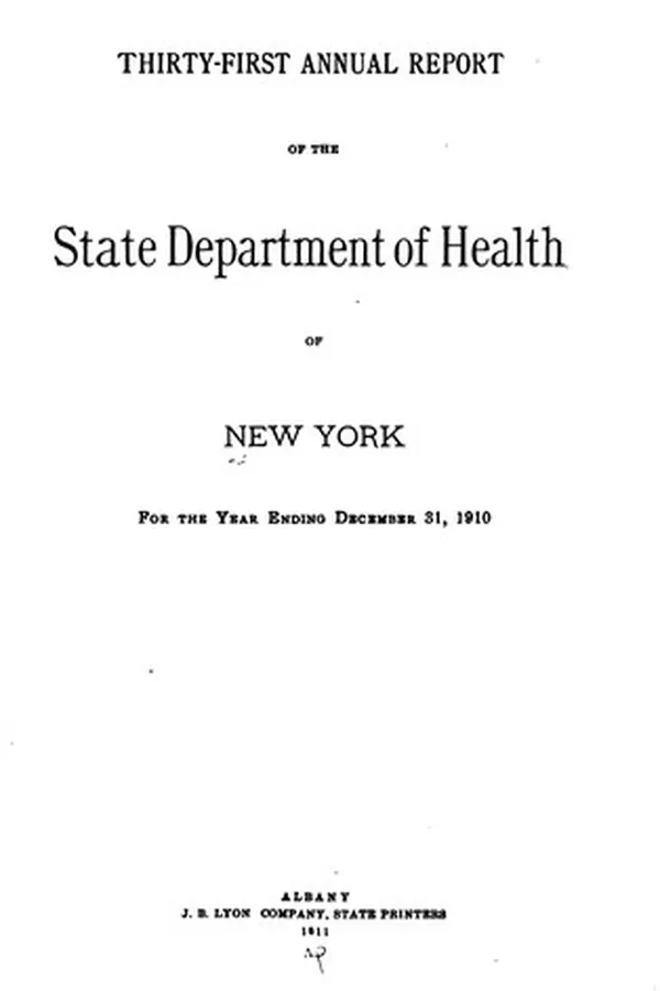 Capa de Annual report of the State Department of Health of New York. 1896 suppl
