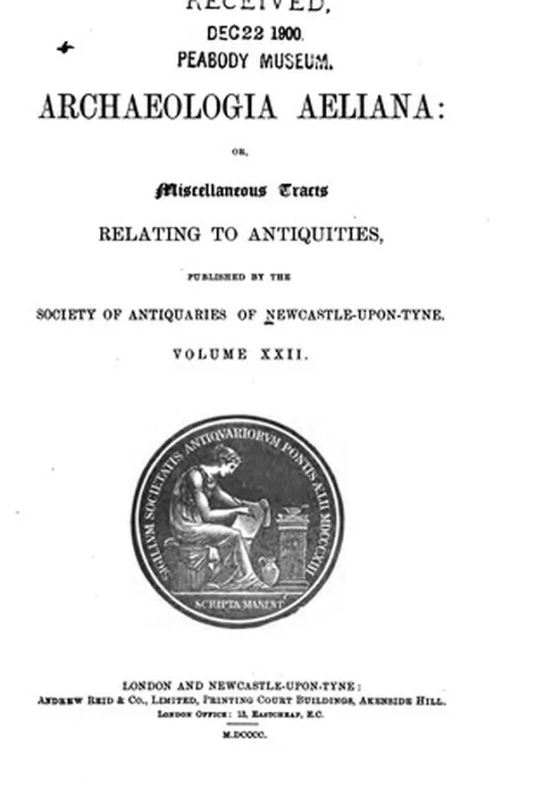 Capa de Archaeologia Aeliana, Or, Miscellaneous Tracts Relating to Antiquity