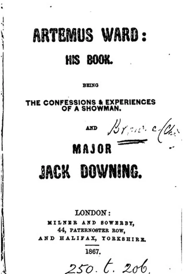 Capa de Artemus Ward: his book, and, Major Jack Downing