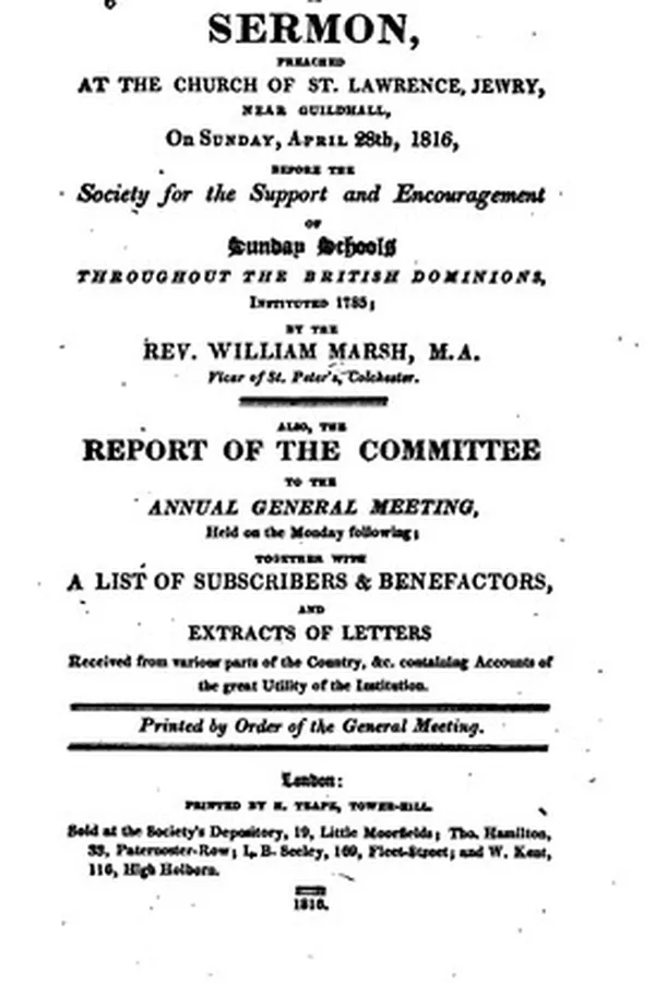 Capa de A Sermon Preached at the Church of St. Lawrence Jewry ... on Sunday, April 28th, 1816, Before ...