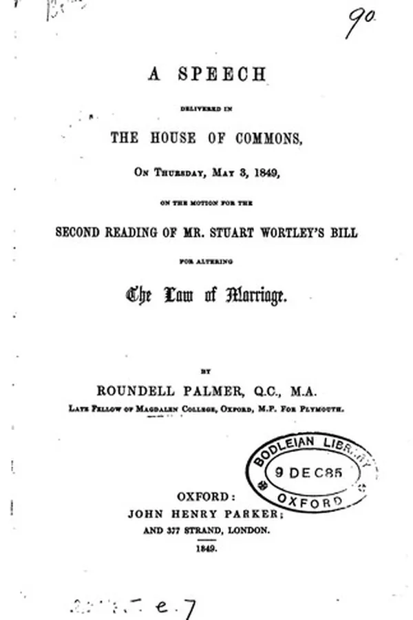Capa de A Speech Delivered in the House of Commons, on Thursday, May 3, 1849 on the ...