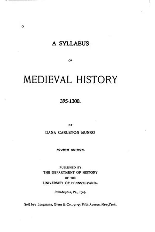 Capa de A Syllabus of Medieval History, 395-[1500].