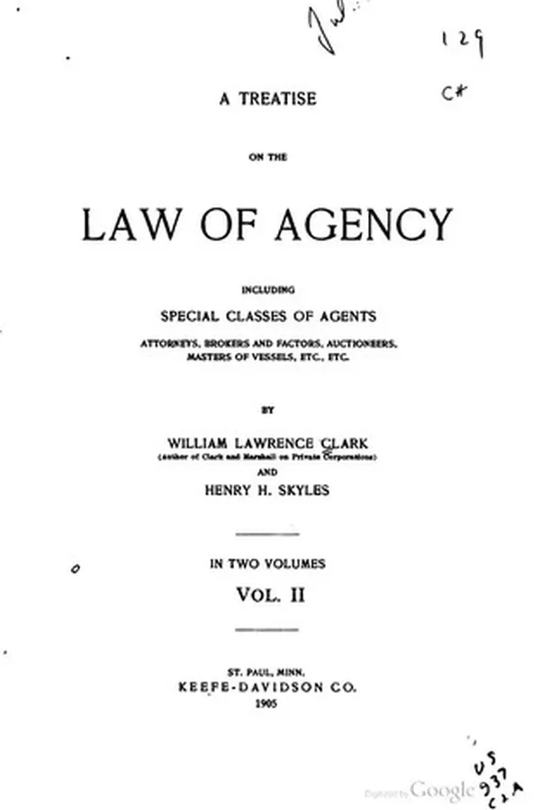 Capa de A Treatise on the Law of Agency: Including Special Classes of Agents ...