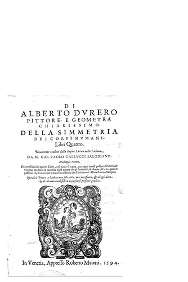 Capa de Di Alberto Durero Della simmetria dei corpi humani, libri quattro