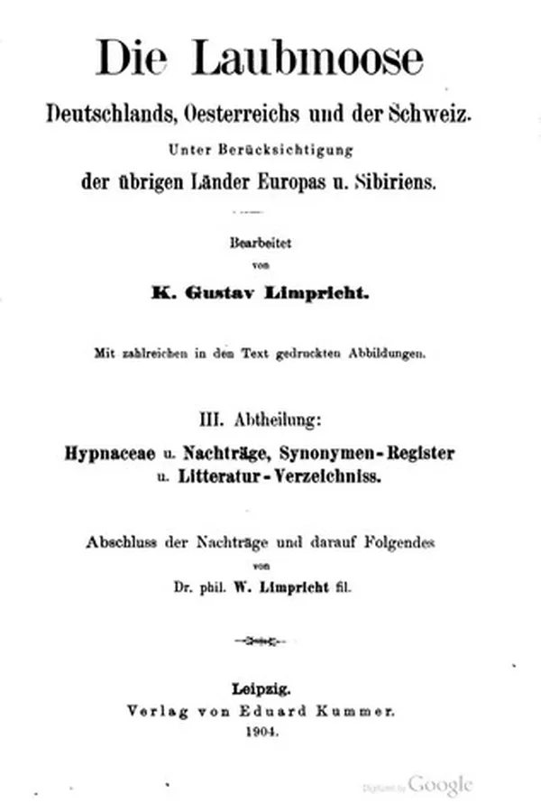 Capa de Die Laubmoose Deutschland, Oesterreich und der Schweiz
