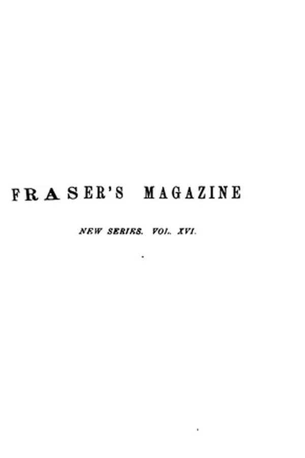 Capa de Fraser's Magazine for Town and Country