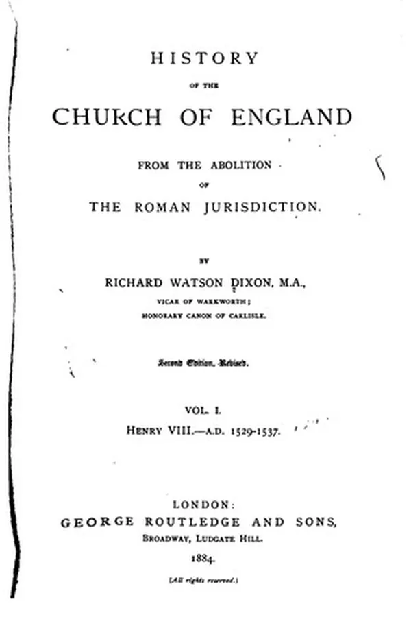 Capa de History of the Church of England: From the Abolition of the Roman Jurisdiction