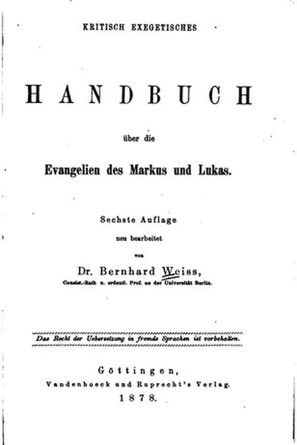 Capa de Kritisch exegetisches Handbuch über die Evangelien des Markus und Lukas