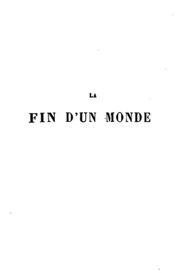 Capa de La fin d'un monde: étude psychologique et sociale