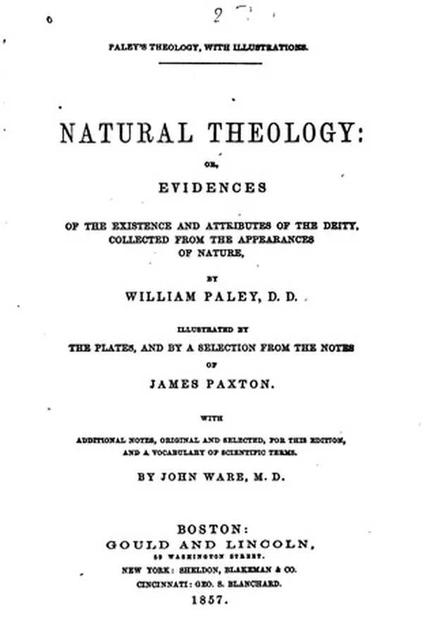 Capa de Natural Theology, Or: Evidences of the Existence and Attributes of the Deity