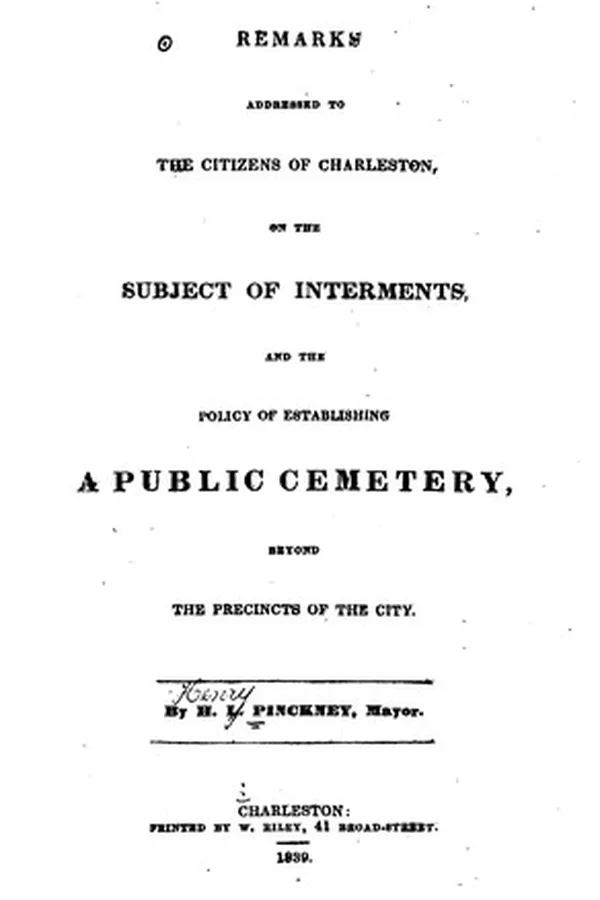 Capa de Remarks Addressed to the Citizens of Charleston, on the Subject of Interments, and the Policy of ...