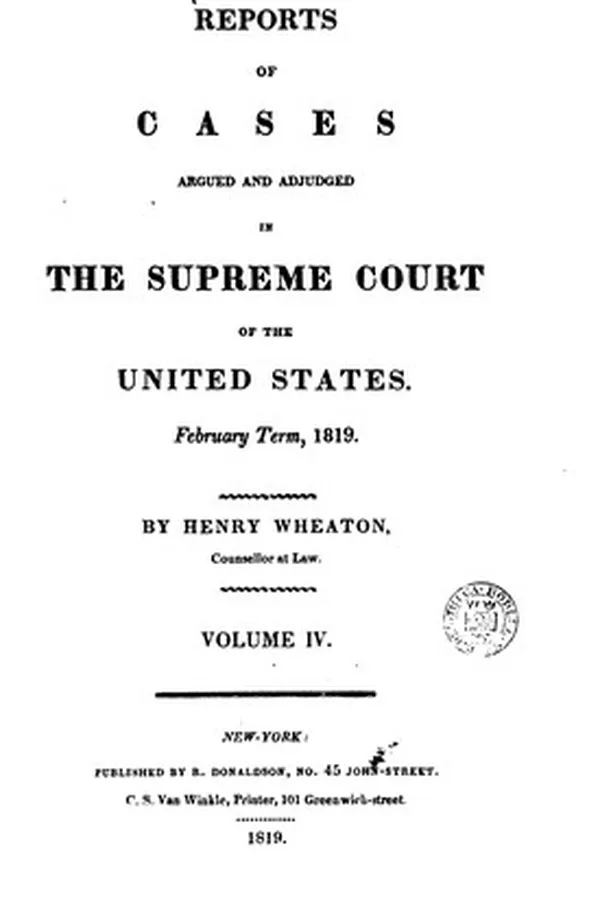Capa de Reports of Cases Argued and Adjudged in the Supreme Court of the United States. February Term ...