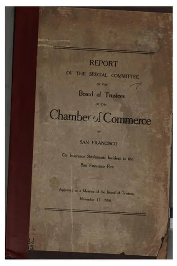 Capa de Report of the Special Committee of the Board of Trustees of the Chamber of Commerce of San ...