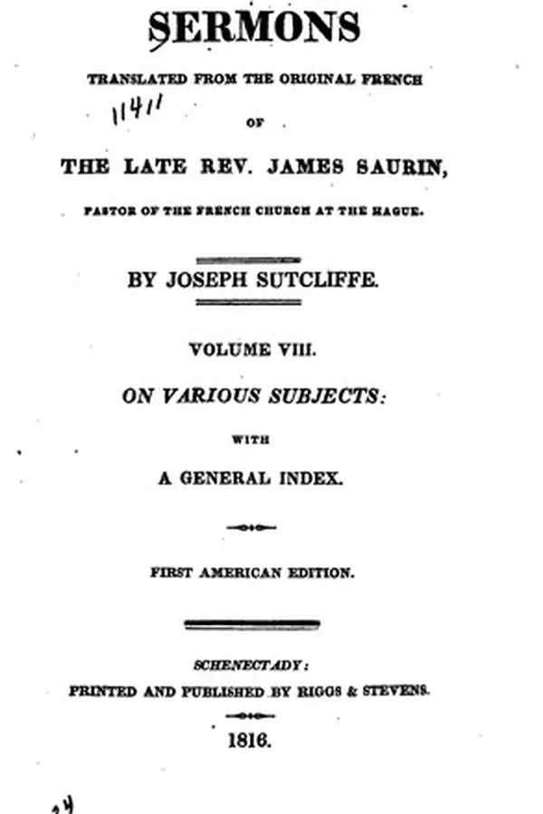 Capa de Sermons Translated from the Original French of the Late Rev. James Saurin, Pastor of the French ...