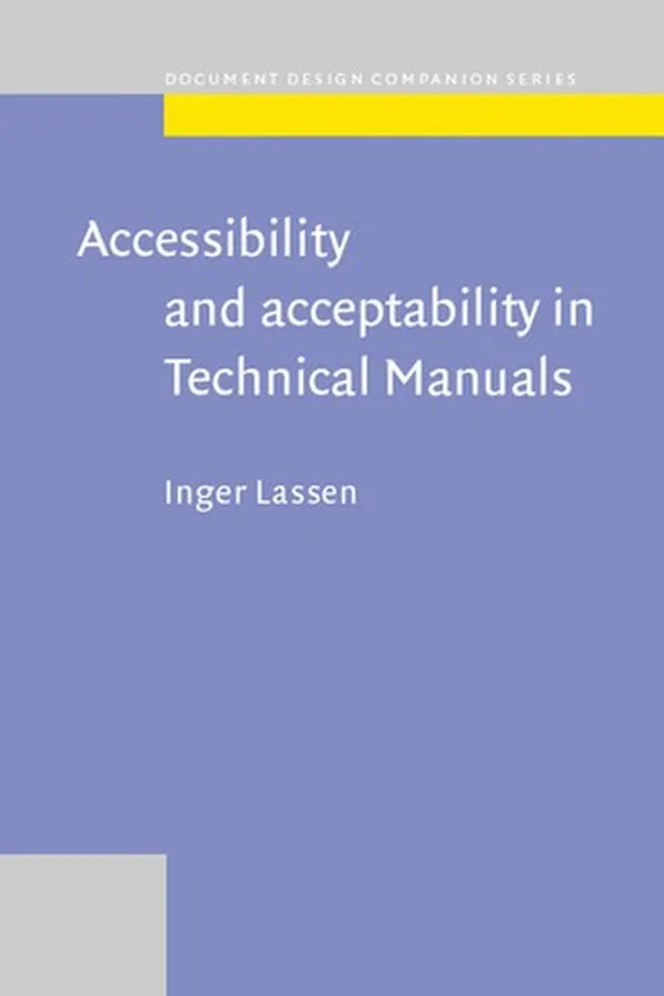 Capa de Accessibility and acceptability in technical manuals