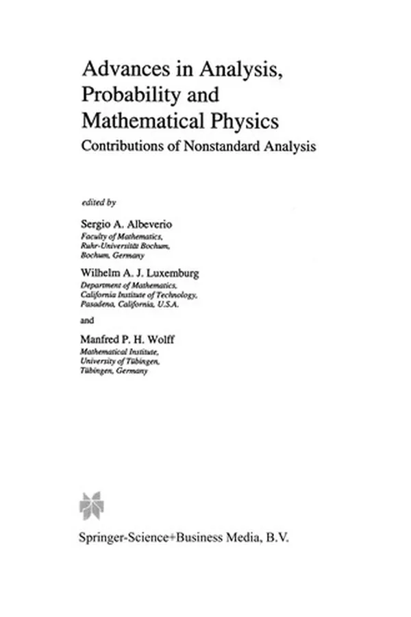 Capa de Advances in Analysis, Probability and Mathematical Physics