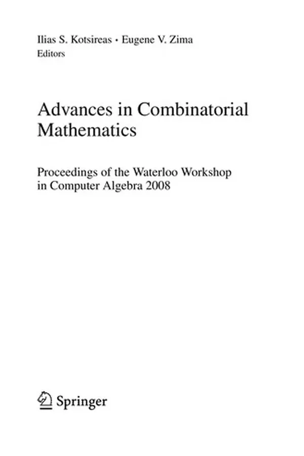 Capa de Advances in combinatorial mathematics