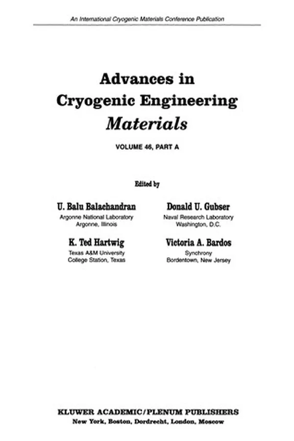 Capa de Advances in Cryogenic Engineering Materials
