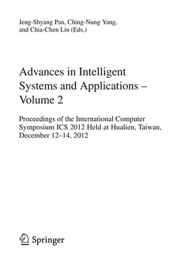 Capa de Advances in Intelligent Systems and Applications - Volume 2