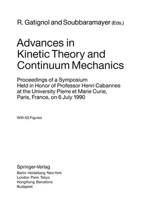 Capa de Advances in Kinetic Theory and Continuum Mechanics