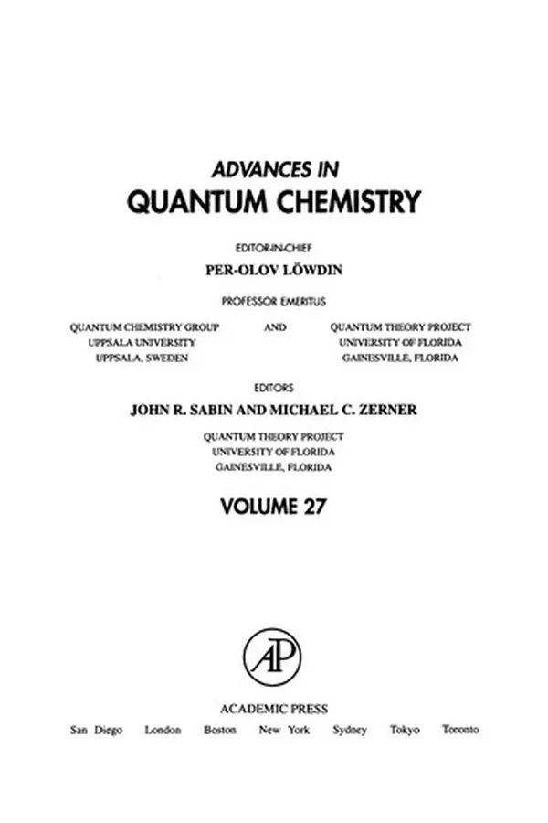 Capa de Advances in Quantum Chemistry, 27