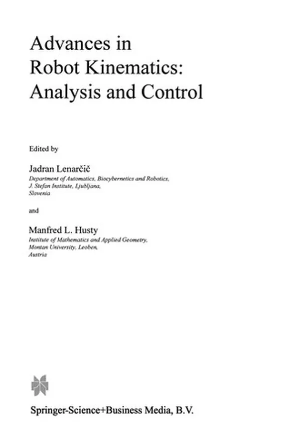 Capa de Advances in Robot Kinematics: Analysis and Control