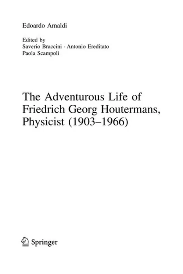 Capa de The Adventurous Life of Friedrich Georg Houtermans, Physicist (1903-1966)