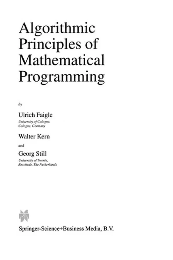 Capa de Algorithmic Principles of Mathematical Programming