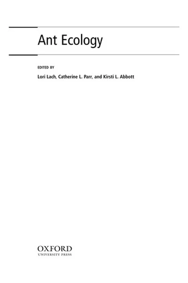 Cover of Ant ecology