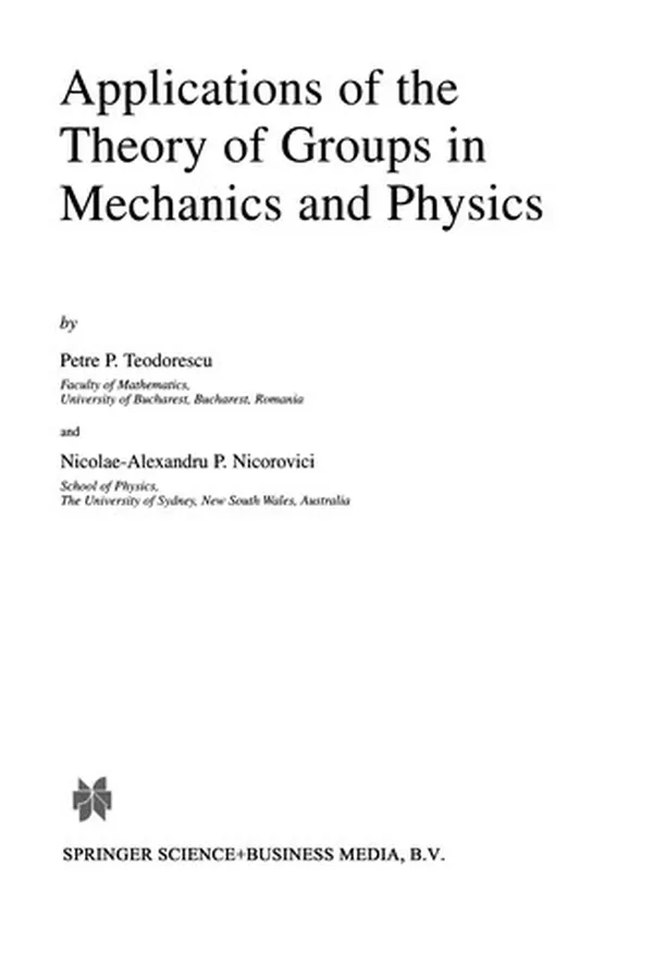 Capa de Applications of the theory of groups in mechanics and physics