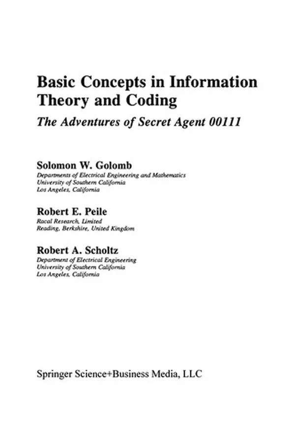 Cover of Basic Concepts in Information Theory and Coding