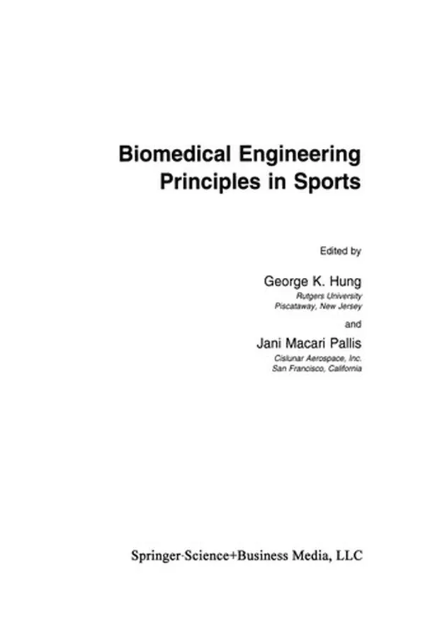 Capa de Biomedical Engineering Principles in Sports