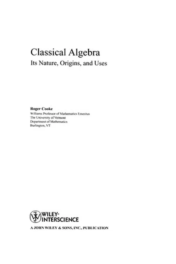 Cover of Classical Algebra