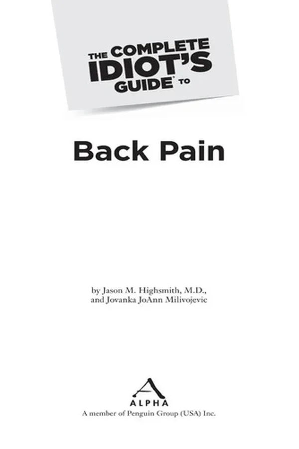 Capa de The complete idiot's guide to back pain