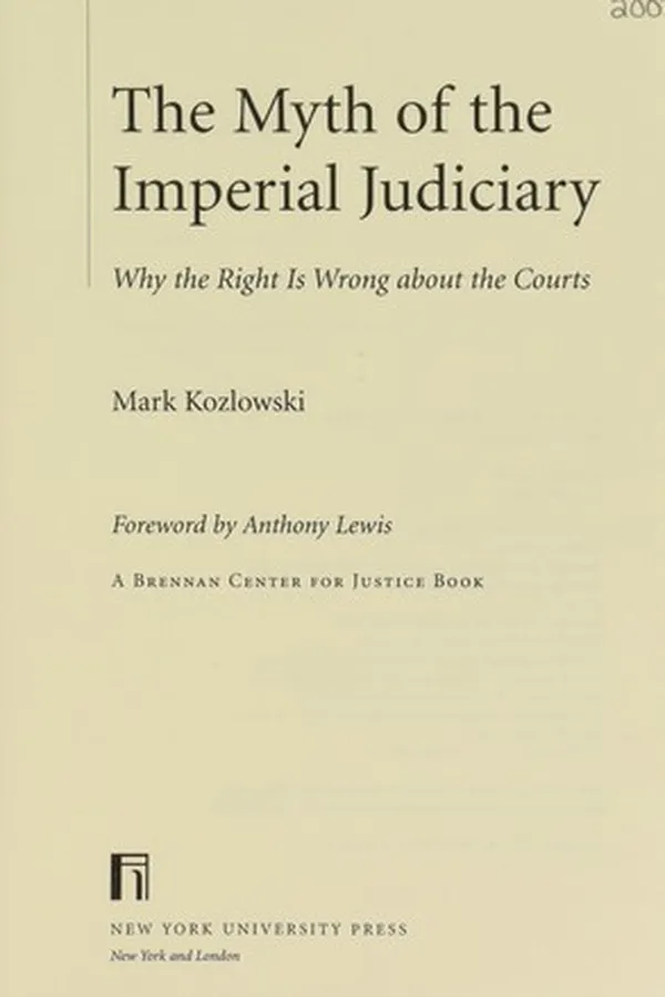 Capa de The myth of the imperial judiciary