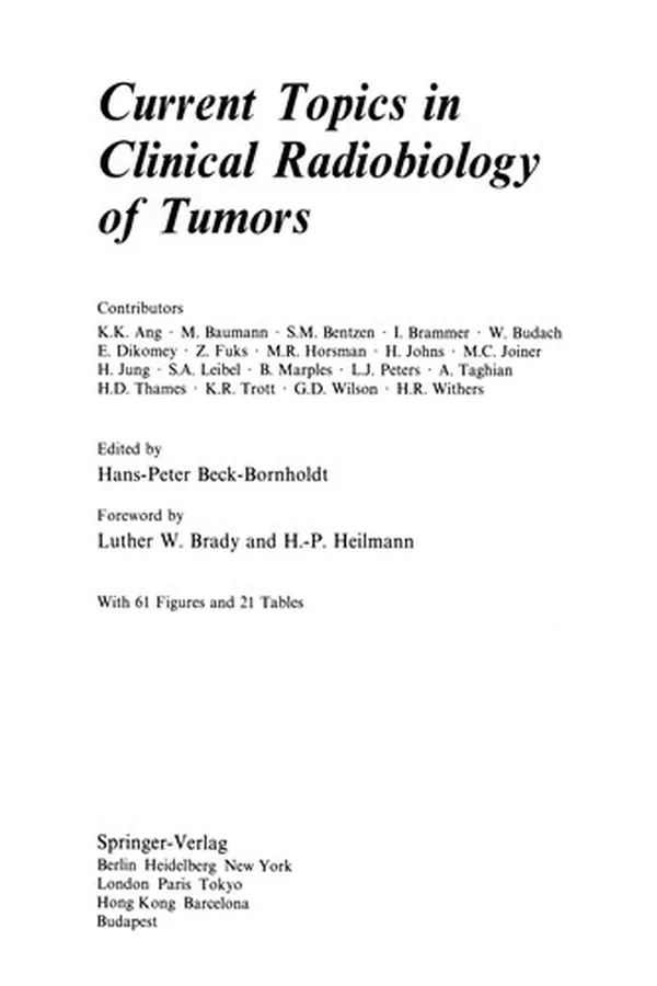 Capa de Current Topics in Clinical Radiobiology of Tumors